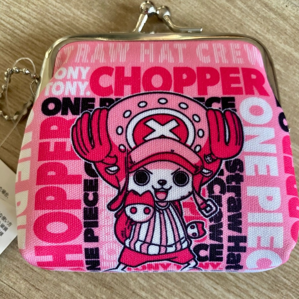 ONE PIECE Anime Coin Pouch 2-Sided Usopp & Chopper Clasp Wallet Japan NWT